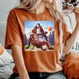 Jesus Crossing Up The Devil Christian Religious Women's Oversized Comfort T-Shirt Crimson