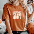 Retro Baseball I Hit Bombs For Hot Moms Baseball Mom Women's Oversized Comfort T-Shirt Crimson