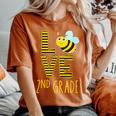 Love 2Nd Grade Back To School Yellow Bee 2Nd Grade Teacher Women's Oversized Comfort T-Shirt Crimson