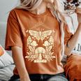 Moth Mushrooms Fairycore Fairy Grunge Nature Girls Kid Women's Oversized Comfort T-Shirt Crimson