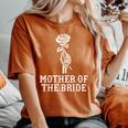 Mother Of The Bride Skeleton Gothic Bachelorette Wedding Women's Oversized Comfort T-Shirt Crimson