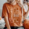Senior Mom 2025 Football Mommy Class Of 2025 Graduation Women's Oversized Comfort T-Shirt Crimson
