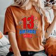 Spider Web Thirn 13 Years Old It's My 13Th Birthday Girl Women's Oversized Comfort T-Shirt Crimson