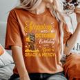 Stepping Into My October Birthday Religious Bday Afro Woman Women's Oversized Comfort T-Shirt Crimson