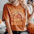 Thanksgiving Bruh Turkey Fall Boys Women's Oversized Comfort T-Shirt Crimson