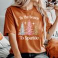 Tis The Season To Sparkle Cute Pink Christmas Tree Womens Women's Oversized Comfort T-Shirt Crimson