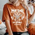 50 Cumpleaños Hombre Heavy Metal Rock Música Pentagrama Cuello Camiseta extragrande cómoda para mujer Yam