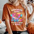 7Th Birthday Girl 7 Years Roller Skates Number 7 Women's Oversized Comfort T-Shirt Yam