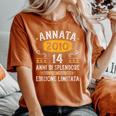 Annata 14 Anni Compleanno 2010 14 Anni Ragazzo Ragazza 2010 T-shirt comoda oversize da donna Yam