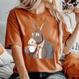 Asini Caffè Somaro Asinello Mulo Asino T-shirt comoda oversize da donna Yam