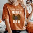 Ask Me About Morel Chasse Champignon Drôle T-shirt oversize confortable pour femme Yam