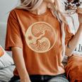 Bonsaï Yin Yangintage Rétro Japonais Zen Bouddhiste T-shirt oversize confortable pour femme Yam