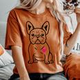 Bulldog Francese Amore Carino Cane Con Cuore Divertente Uomini Donne Bambini T-shirt comoda oversize da donna Yam