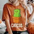 Cactus Cat Messicano Cactus Cinco De Mayo Catcus T-shirt comoda oversize da donna Yam