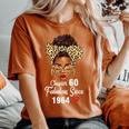 Chapter 60 Fabulous Since 1964 60Th Birthday Leopard Women's Oversized Comfort T-Shirt Yam