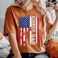Cheer Dad Vintage American Flag Father Cheerleader Girl Women's Oversized Comfort T-Shirt Yam