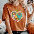 Colorful Para Teacher Paraprofessional Cute Pencil Heart Women's Oversized Comfort T-Shirt Yam