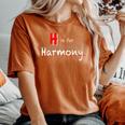 Donna H Is For Harmony Ragazze Nome Personalizzato Personalizzato Scuola Bambini Con Collo A T-shirt comoda oversize da donna Yam