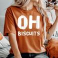 Donna Oh Biscuit Sweet Lover Testo Sarcastico Biscotti Citazioni Con Collo A T-shirt comoda oversize da donna Yam