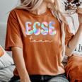 Ecse Team Groovy Back To School Cute Teachers Girl Women's Oversized Comfort T-Shirt Yam