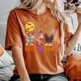 Fall Halloween Chicken Pumpkin Chick Or Treat Spooky Women's Oversized Comfort T-Shirt Yam