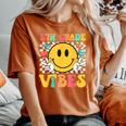 First Day Of School Fifth Grade Vibes Smiles Back To School Women's Oversized Comfort T-Shirt Yam