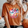 Flamingle All The Way Summer Cocktail Flamingo Summer Vibes Women's Oversized Comfort T-Shirt Yam