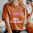 Summer Vibes I'm Fabulous Pink Flamingo Women's Oversized Comfort T-Shirt Yam