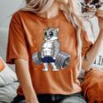 Gato Levantamiento De Pesas Fitness Entrenamiento Es Y Hombres Camiseta extragrande cómoda para mujer Yam