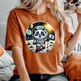 Giocosa Panda Astronauta Space Adventure Cute Cosmi T-shirt comoda oversize da donna Yam