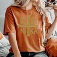 Icxc Nika Christogram Cross Ortodosso Christian Discreto T-shirt comoda oversize da donna Yam