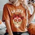 La Jefa Sugar Skullêtements Mexicain Dia De Los Muertos Dead T-shirt oversize confortable pour femme Yam