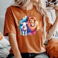 León Y Cordero Fe Hombres Cristianos Es Camiseta extragrande cómoda para mujer Yam