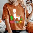 Llama No Problama Divertente Lama Cactus T-shirt comoda oversize da donna Yam
