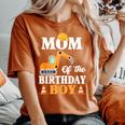 Mom Of The Birthday Boy Construction Boy's Birthday Party Women's Oversized Comfort T-Shirt Yam