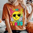 Second Grade Vibes Smile Face Back To School Second Grade Women's Oversized Comfort T-Shirt Yam