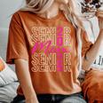 Senior Mom 2025 Class Of 2025 Back To School Graduation Pink Women's Oversized Comfort T-Shirt Yam