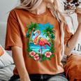 Tropical Flamingo Summer Vibes Beach For A Vacationer Women's Oversized Comfort T-Shirt Yam