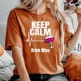Wine Keep Calm Drink Wineintage T Donna T-shirt comoda oversize da donna Yam