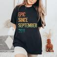 13° Compleanno Ragazzi Ragazze Nati Settembre 2011 T-shirt comoda oversize da donna Black