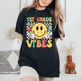 1St Grade Vibes Smile Face Back To School Girls First Grade Women's Oversized Comfort T-Shirt Black