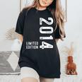 Annata 2014 Compleanno Ragazzo Ragazza 10 Anni Compleanno T-shirt comoda oversize da donna Black