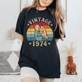 Anno Di Nascita 1974 Compleanno Donne Nate Nel 1974 Signore T-shirt comoda oversize da donna Black