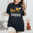 Apicoltore Bee Happy Honeycomb Beekeeping T-shirt comoda oversize da donna Black