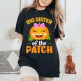 Big Sister Of The Patch Pumpkin Halloween Family Matching Women's Oversized Comfort T-Shirt Black