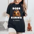 Bobr Kurwa With Tasty Beer Beaver Kurwa Bober T-shirt comoda oversize da donna Black