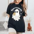 Borracho Halloween Drink Beer Mexican Drunk Ghost Spanish Women's Oversized Comfort T-Shirt Black