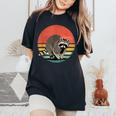 Camicia Procione Trash Panda Retro Style Animal Raccoon Lovers T-shirt comoda oversize da donna Black