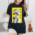 Cyberpunk Cyborg Girl Fantascienza T-shirt comoda oversize da donna Black