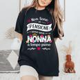 Divertente Idea Pensionato Mamma Gadget Pensione Nonna T-shirt comoda oversize da donna Black